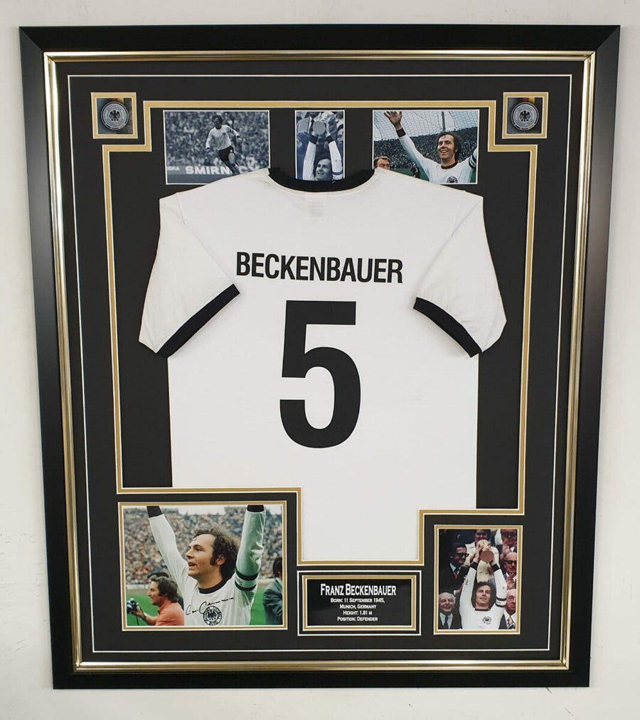 Beckenbauer Signed Photo with Shirt Framed