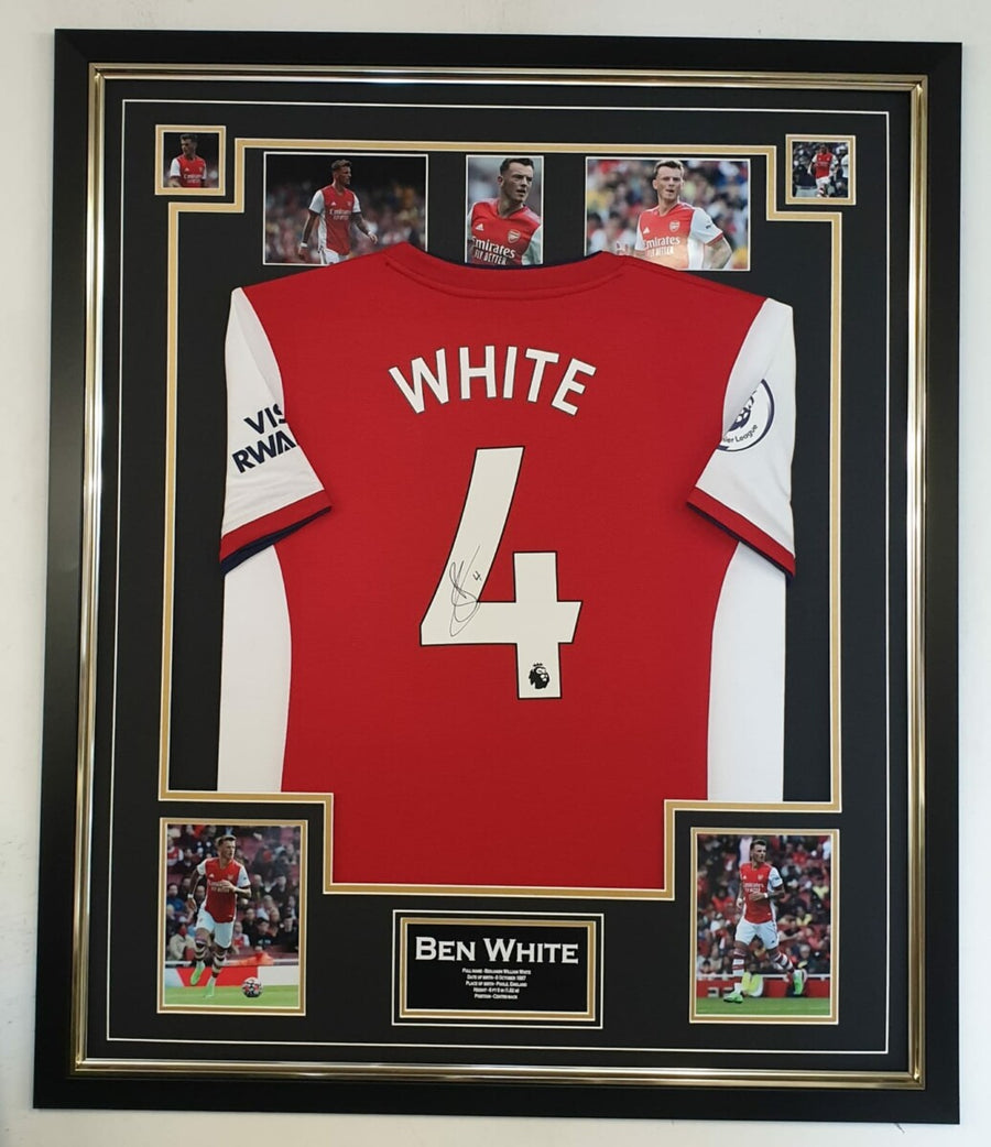 Ben White Signed Arsenal Shirt Framed