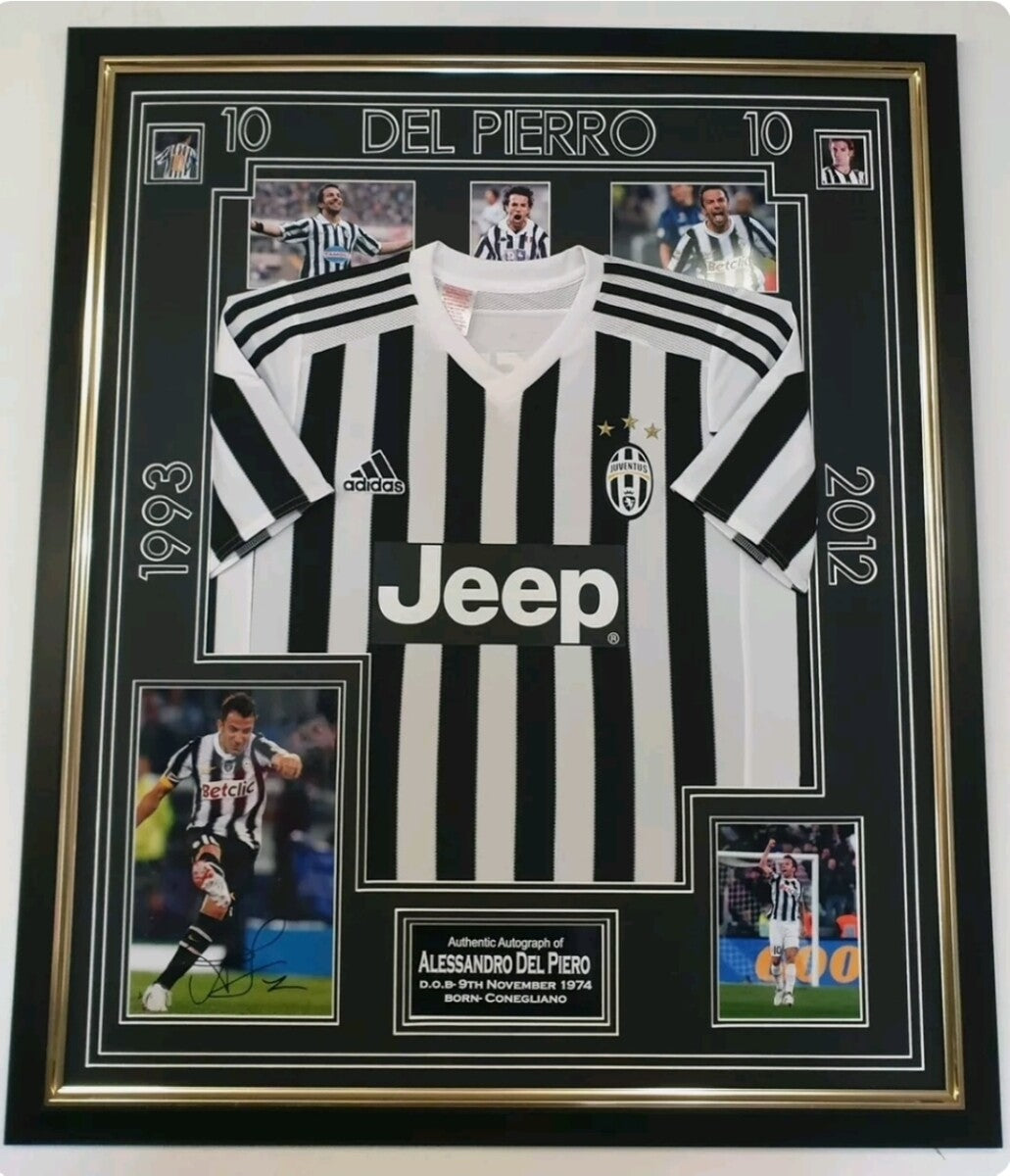 Del Piero Signature with Shirt Framed