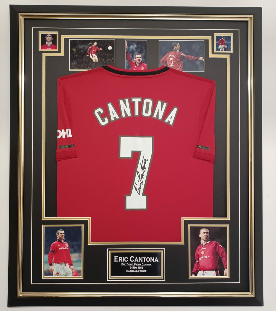 ERIC CANTONA SIGNED MANCHESTER UNITED SHIRT FRAMED