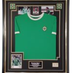 George Best Signed Northern Ireland Retro Football Shirt Framed