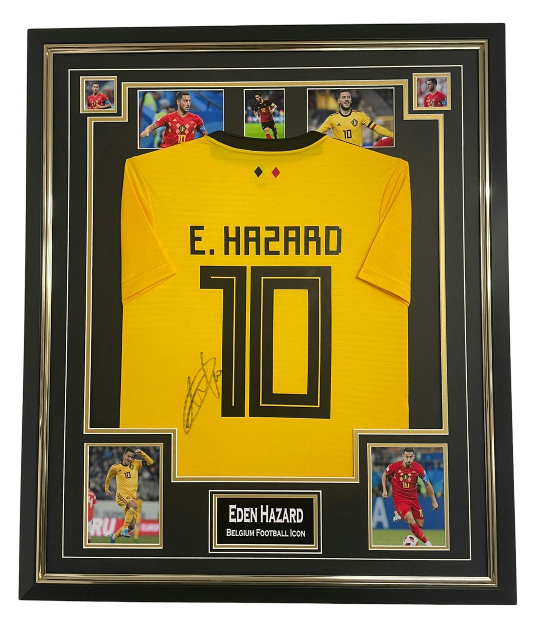 Eden Hazard Signed Belgium Shirt Framed