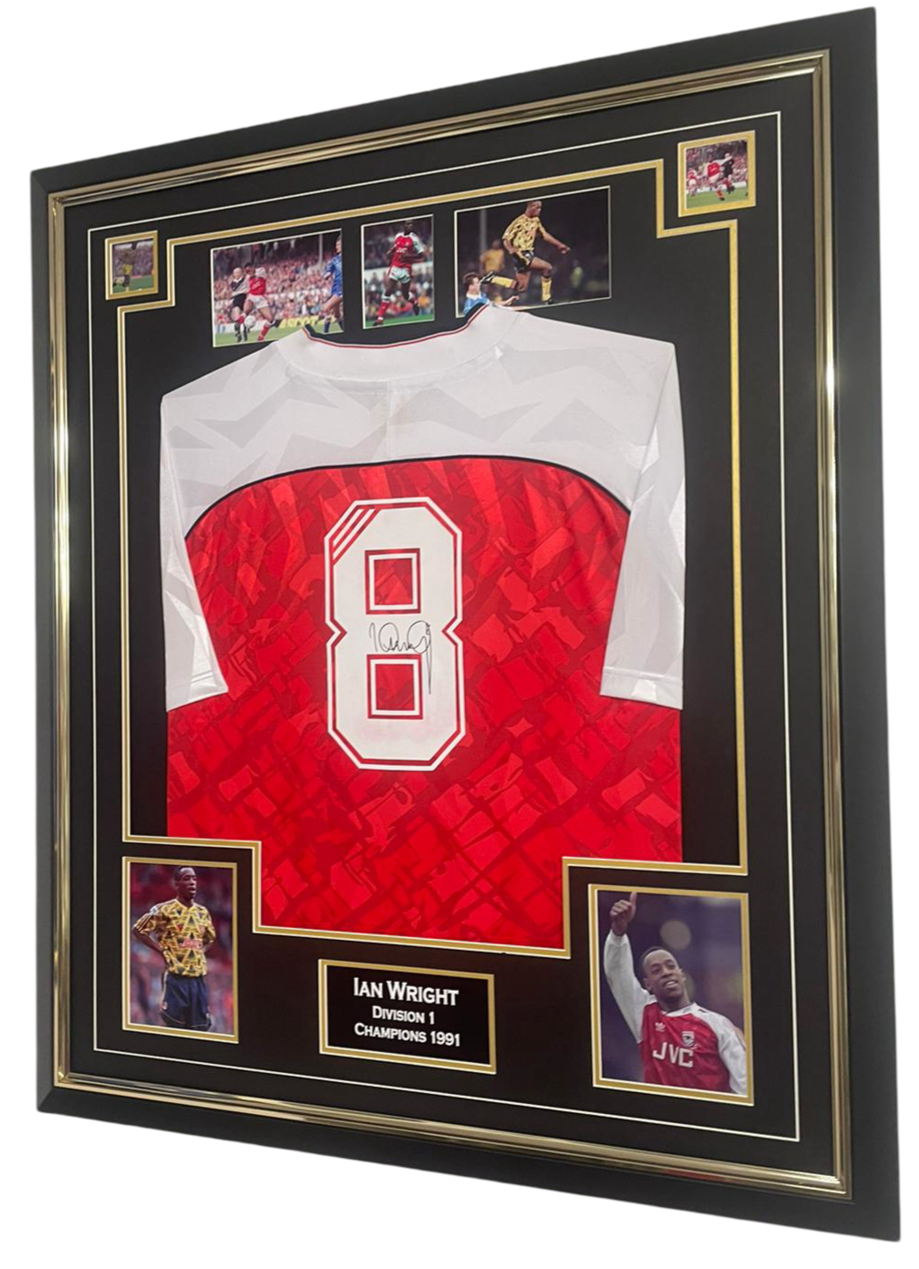 Ian Wright Signed Arsenal Shirt and photo collage in a quality frame.