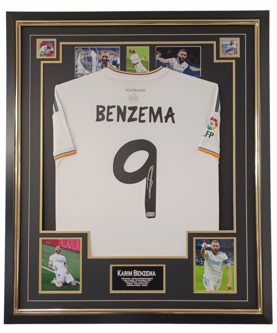 KARIM BENZEMA SIGNED REAL MADRID SHIRT FRAMED