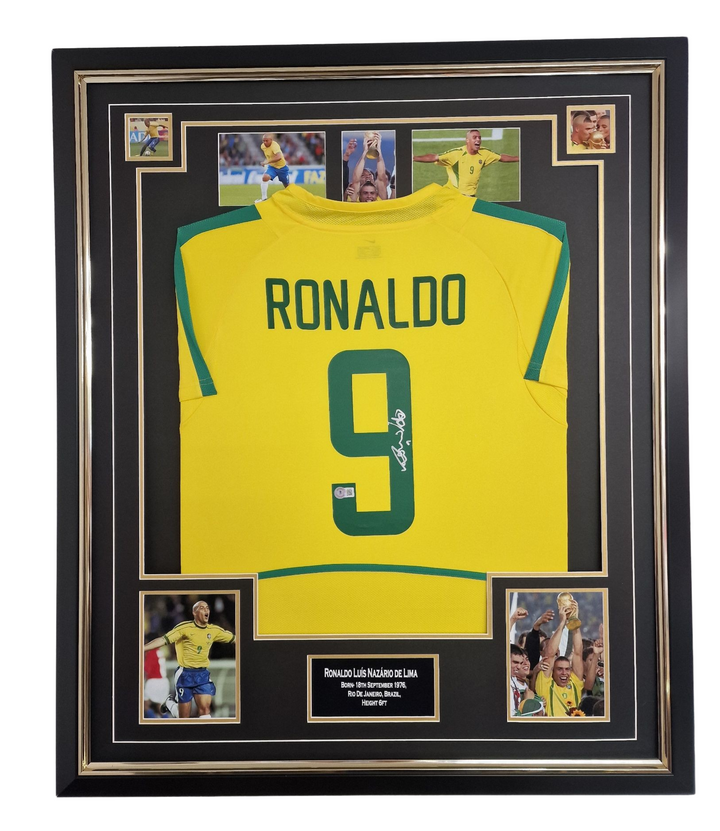 Ronaldo R9 of BRAZIL Signed Shirt Framed Silver Pen