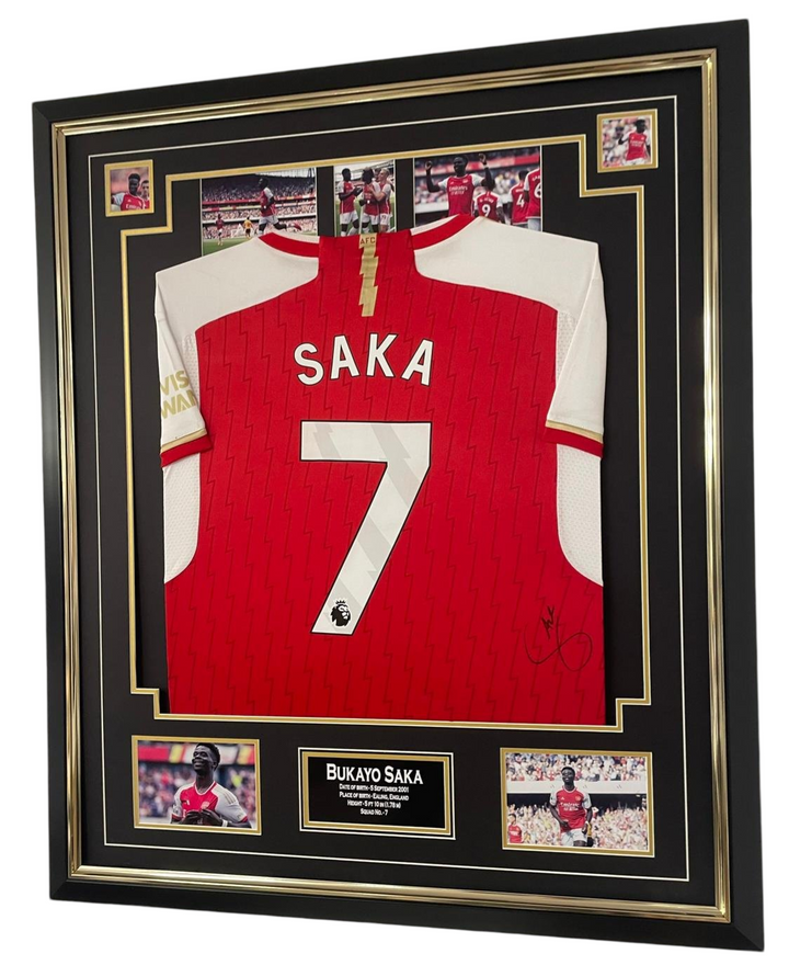 BUKAYO SAKA SIGNED ARSENAL SHIRT FRAMED