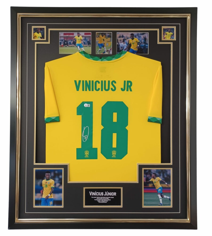 VINICIUS JR SIGNED BRAZIL SHIRT FRAMED