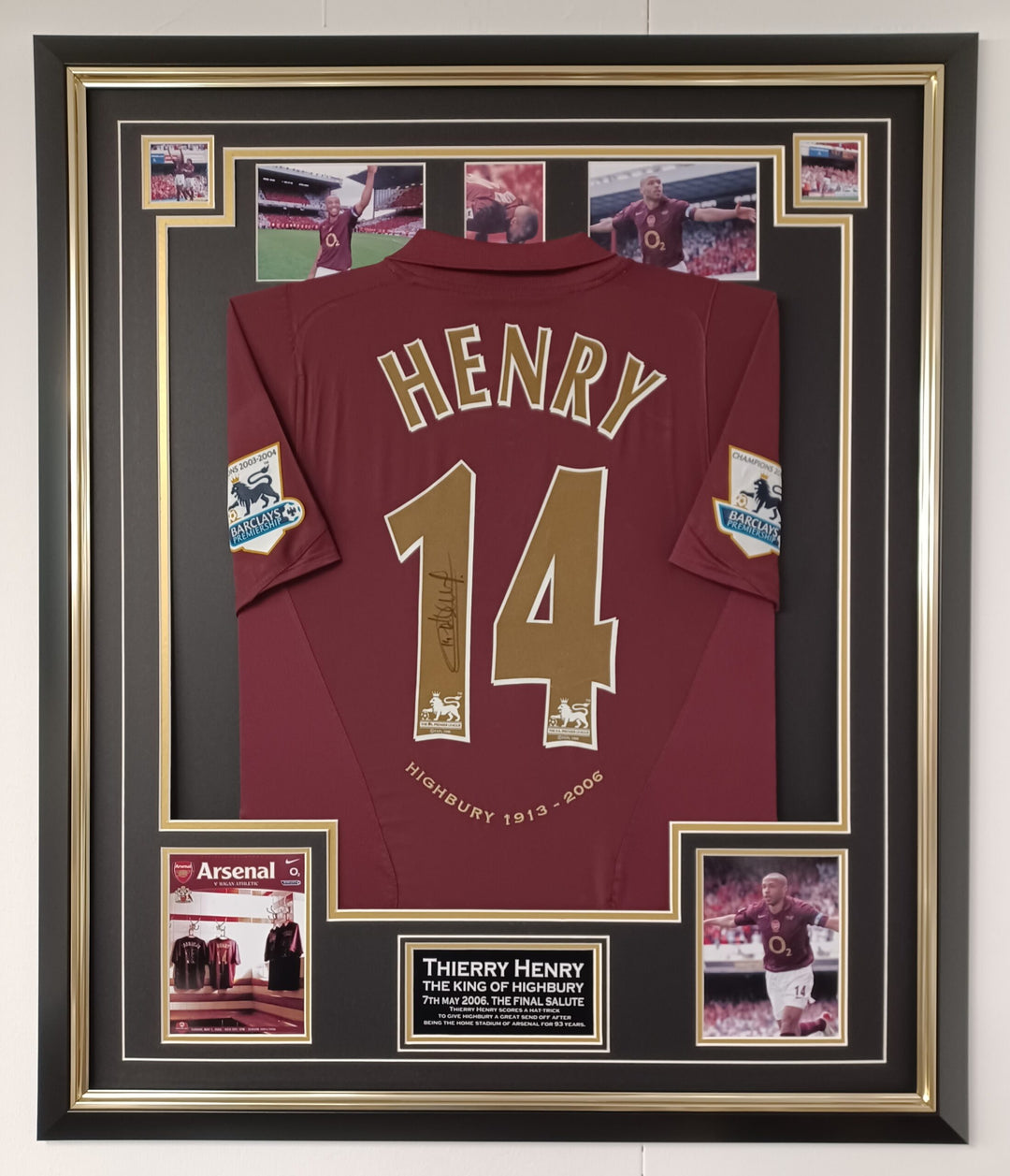 Thierry Henry Signed Shirt 2005 Final Season at Highbury Maroon